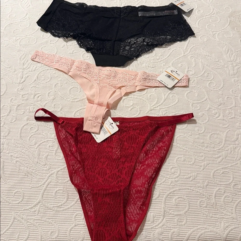 Free People Intimately Lace Panties. THREE PAIR. NWT Size Small
